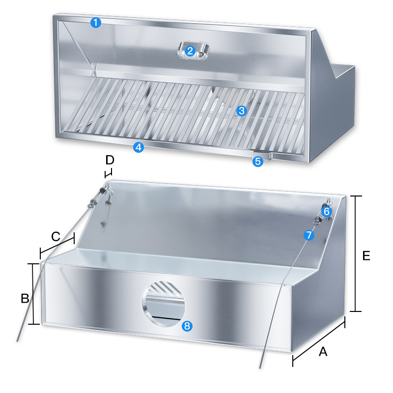 Commercial Kitchen Vent Hood - Commercial Stainless Steel Kitchen air Purifier