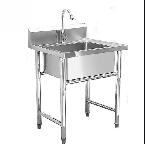 Commercial Kitchen Sink - Stainless steel freestanding utility industrial single