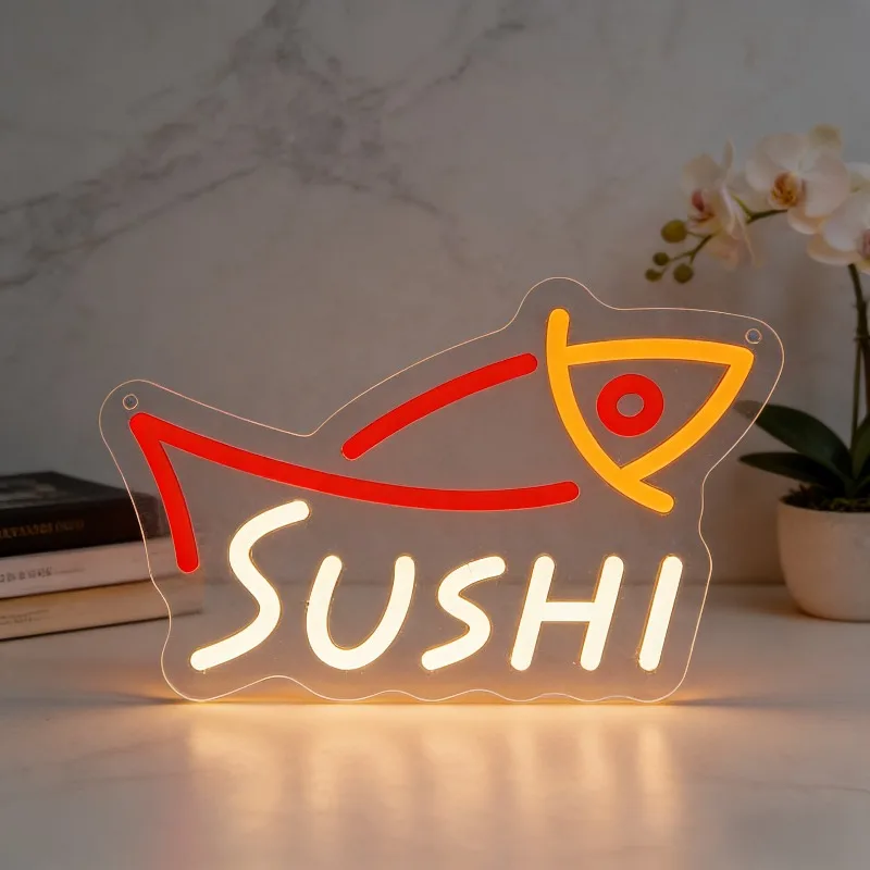 Commercial Kitchen Japanese - LED Sushi Fish Shape Neon Sign
