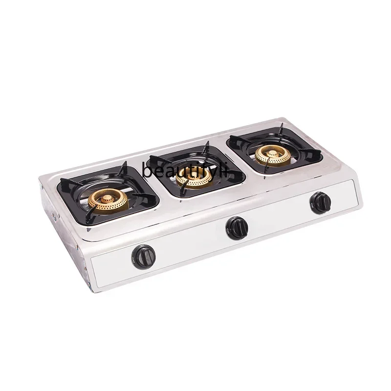 Commercial Kitchen Outlets - New arrive Stainless steel three-eye gas