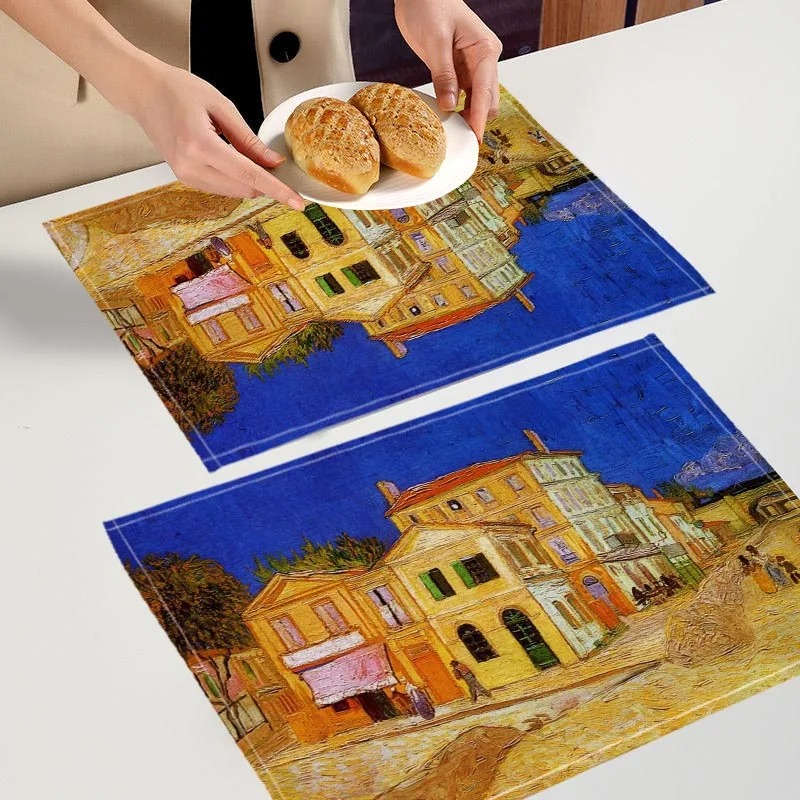 Van Gogh Art Style Placemat, B - Commercial Kitchen Table 评论和价格