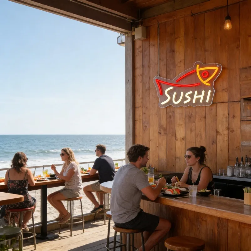LED Sushi Fish Shape Neon Sign - Commercial Kitchen Japanese 评论和价格