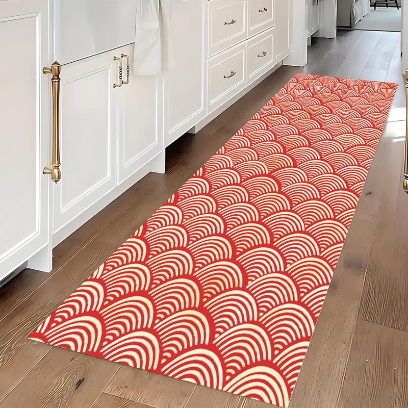 Red Japanese Wave Runner Rug A - Commercial Kitchen Japanese 评论和价格