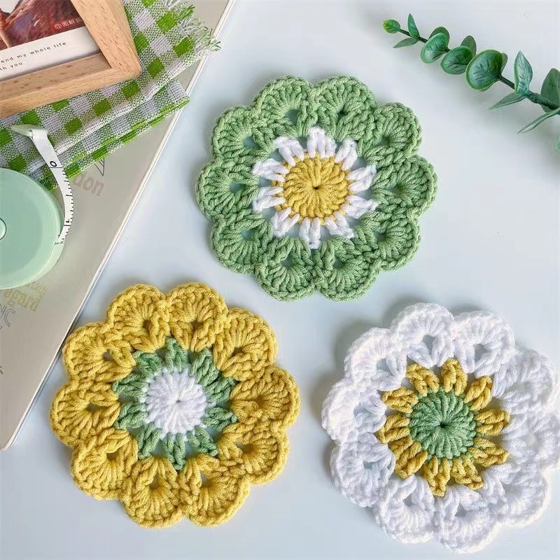 1PCS Woven Coasters Sunflower  - Commercial Kitchen Table 评论和价格