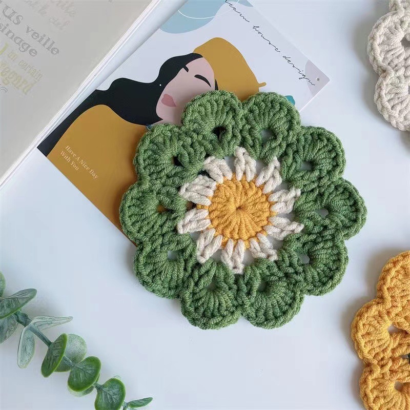 1PCS Woven Coasters Sunflower  - Commercial Kitchen Table 评论和价格