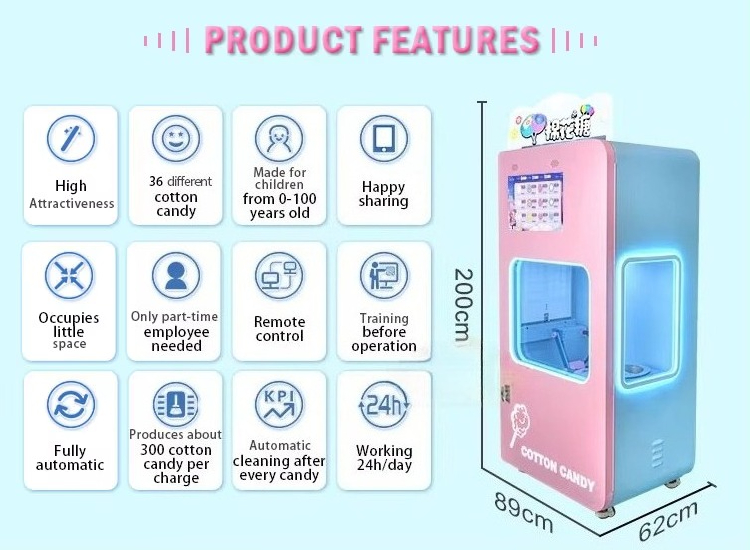 Outdoor Fully Automatic Cotton - Candy Floss Machine Commercial 评论和价格