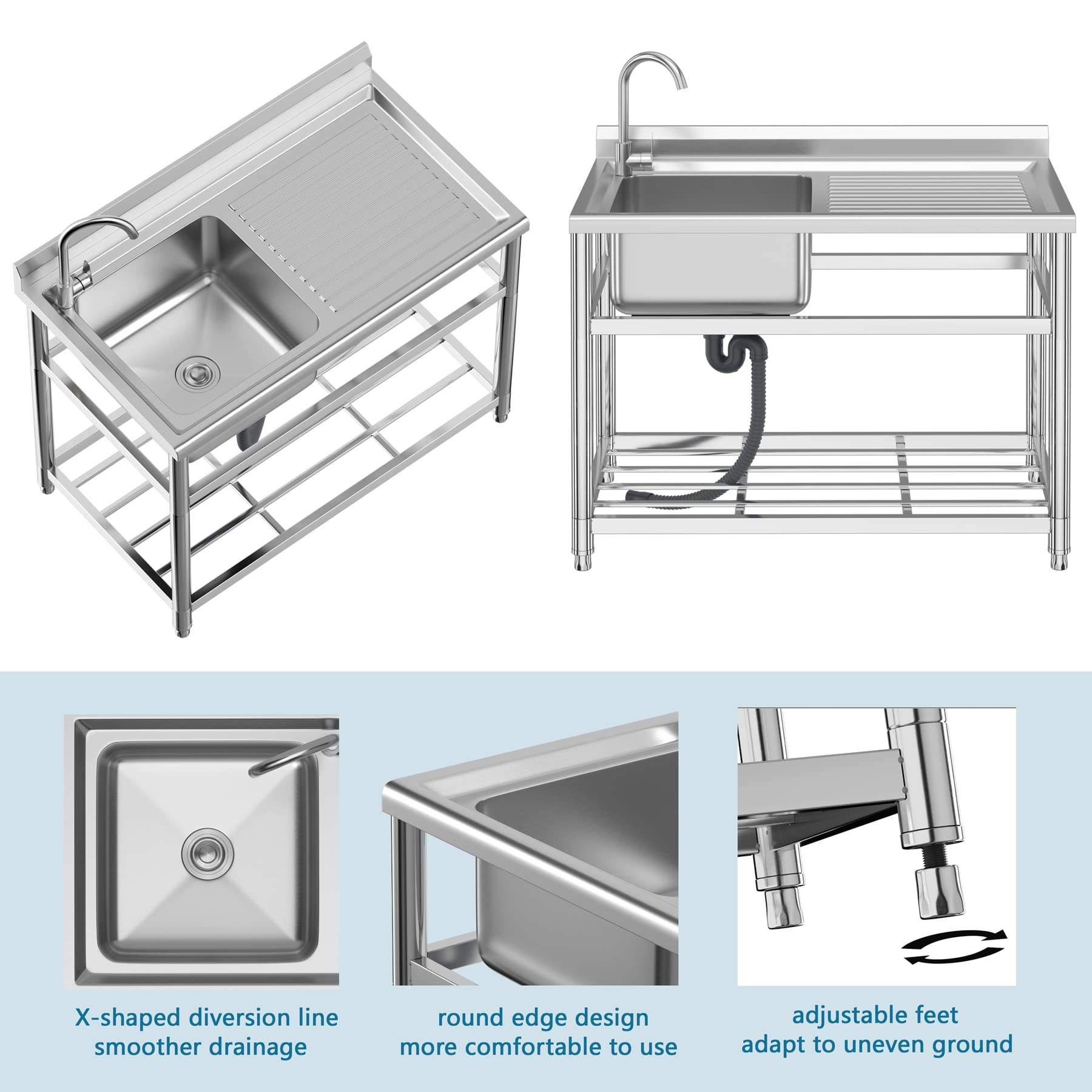 Top Selling Stainless Steel Co - Commercial Kitchen Sink 评论和价格