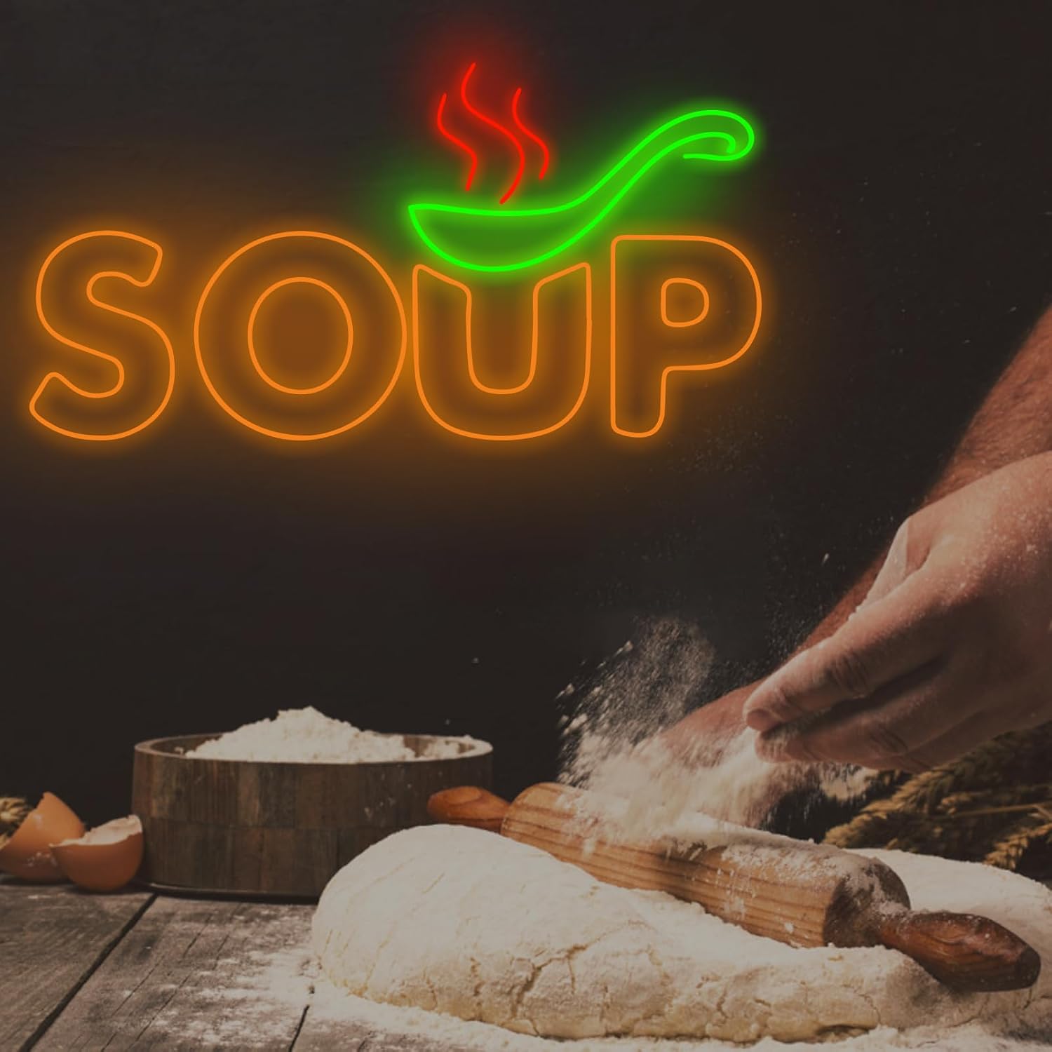 Soup Neon Sign USB Powered Foo - Commercial Kitchen Japanese 评论和价格