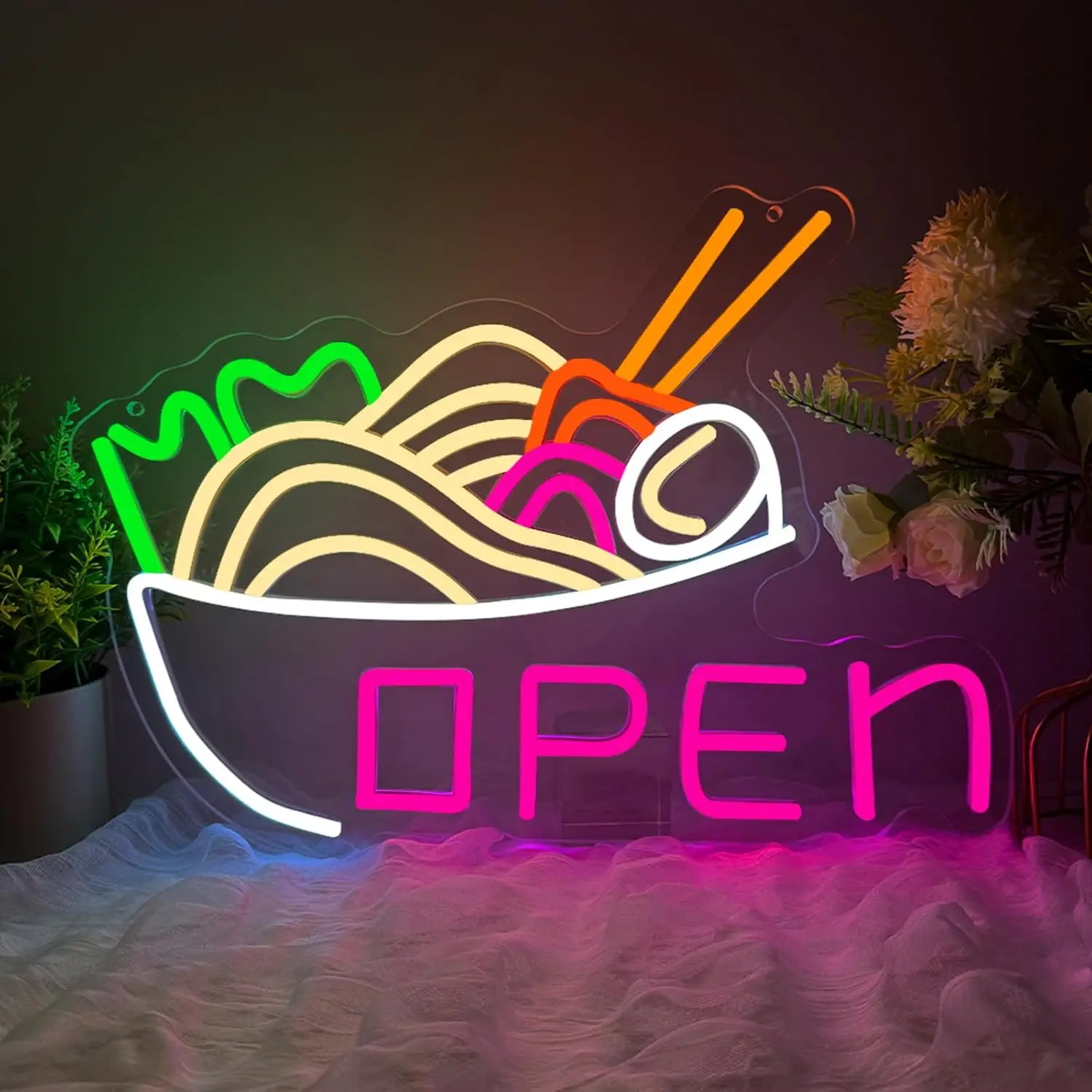 Ramen Bowl Neon Light Open LED - Commercial Kitchen Japanese 评论和价格