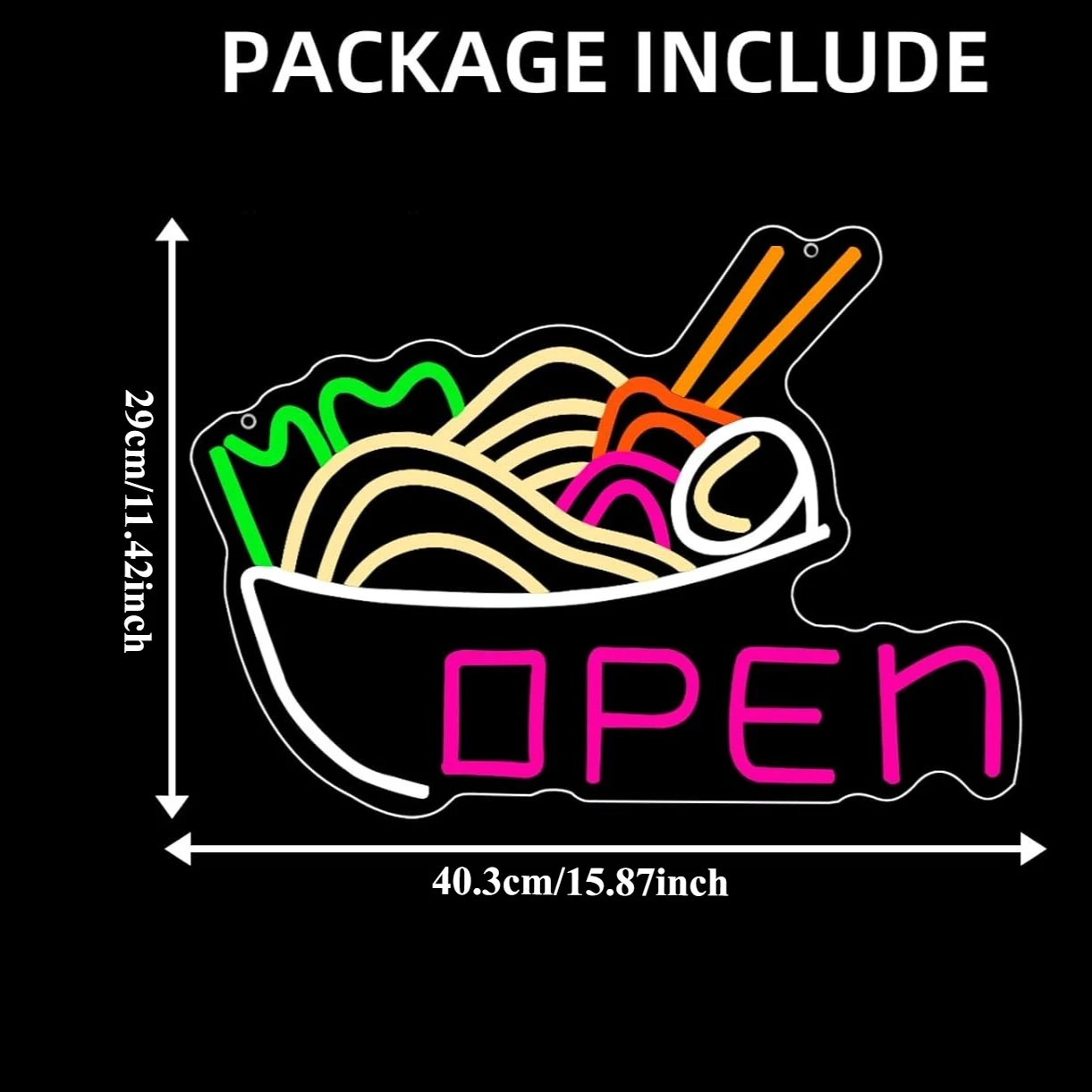 Ramen Bowl Neon Light Open LED - Commercial Kitchen Japanese 评论和价格