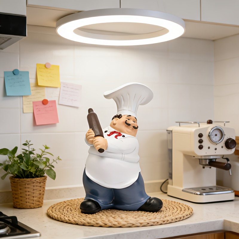 Mustache Chef-Chef Resin Statu - Commercial Kitchen Table 评论和价格