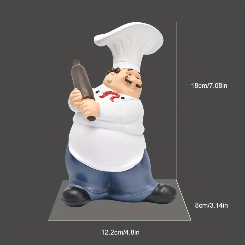 Mustache Chef-Chef Resin Statu - Commercial Kitchen Table 评论和价格