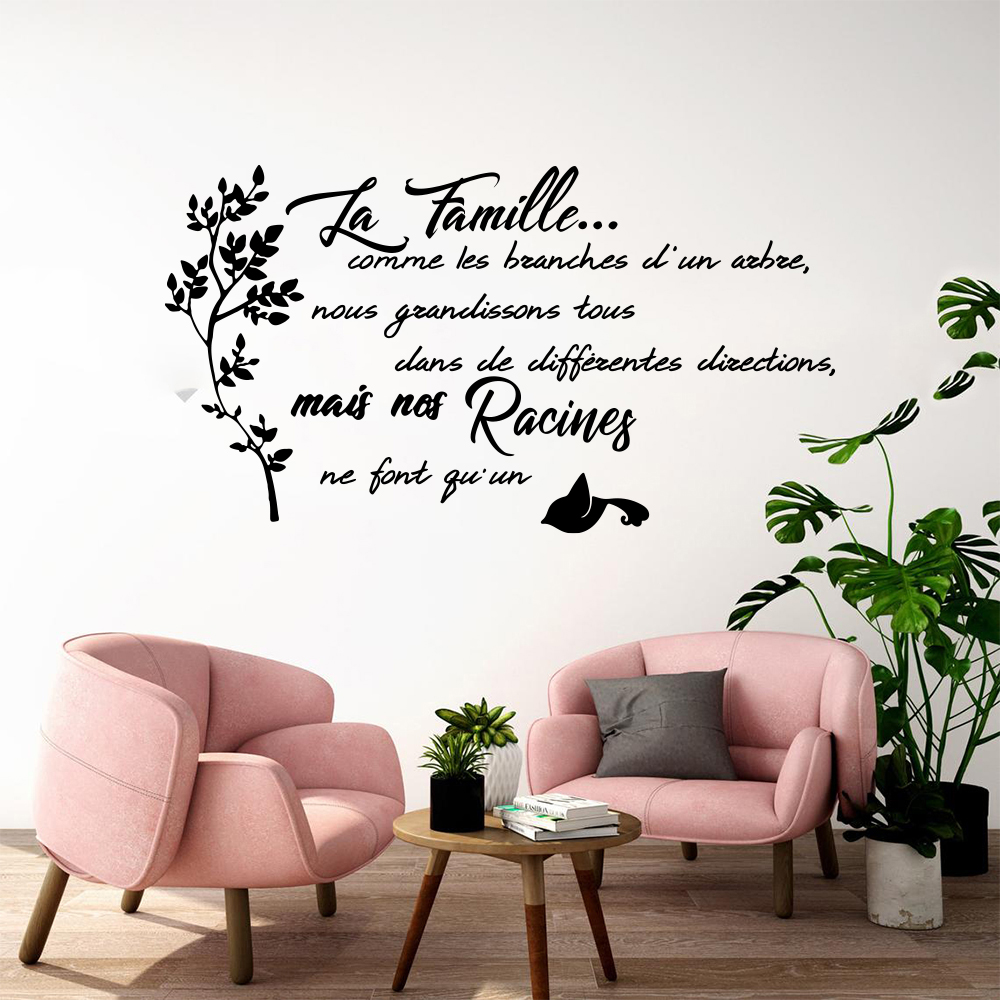French Family Quote Tree Bird  - Commercial Kitchen Wall 评论和价格